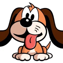 Cartoon-style illustration of a kind-of-cute, kind-of-happy puppy.